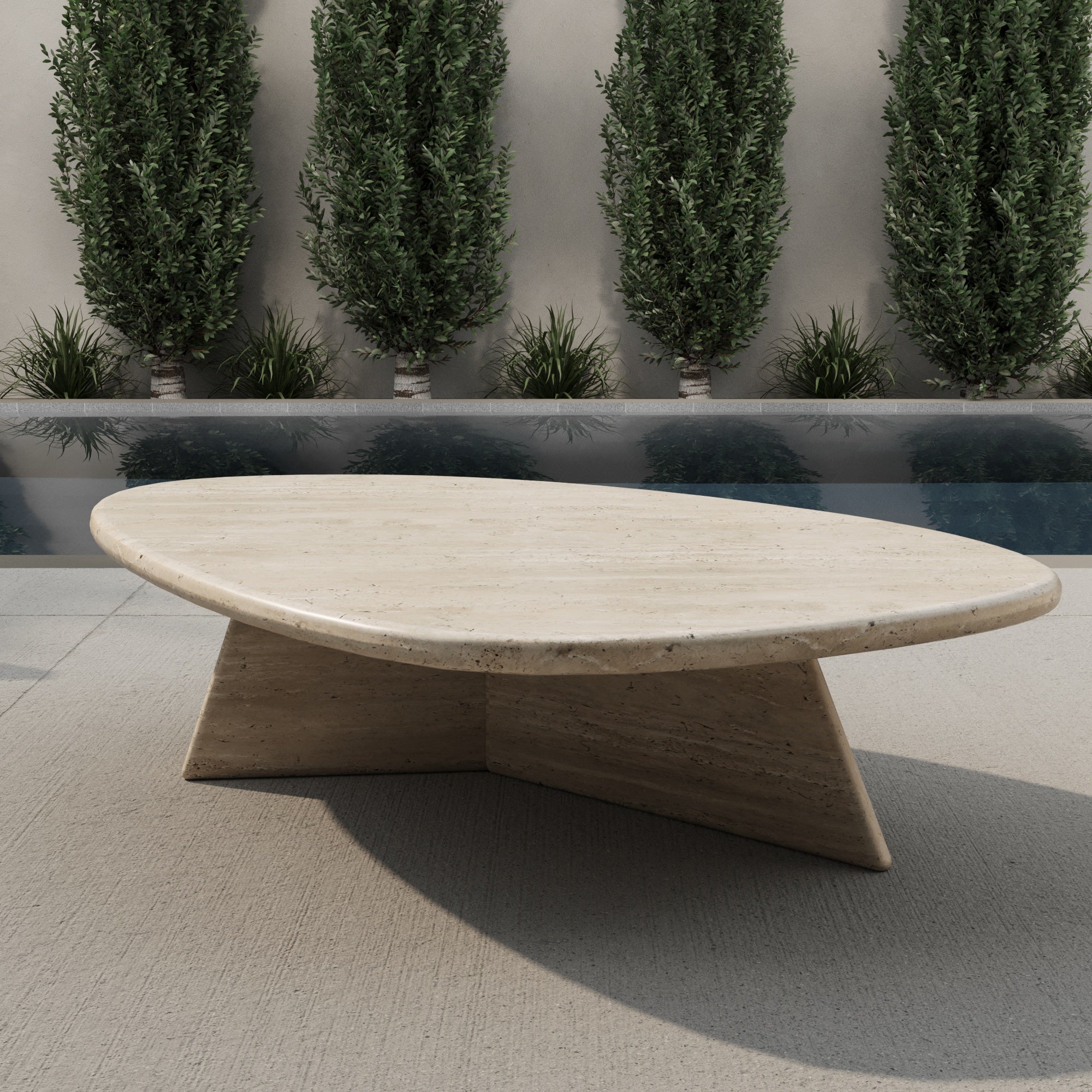 Palermo Outdoor Travertine Table