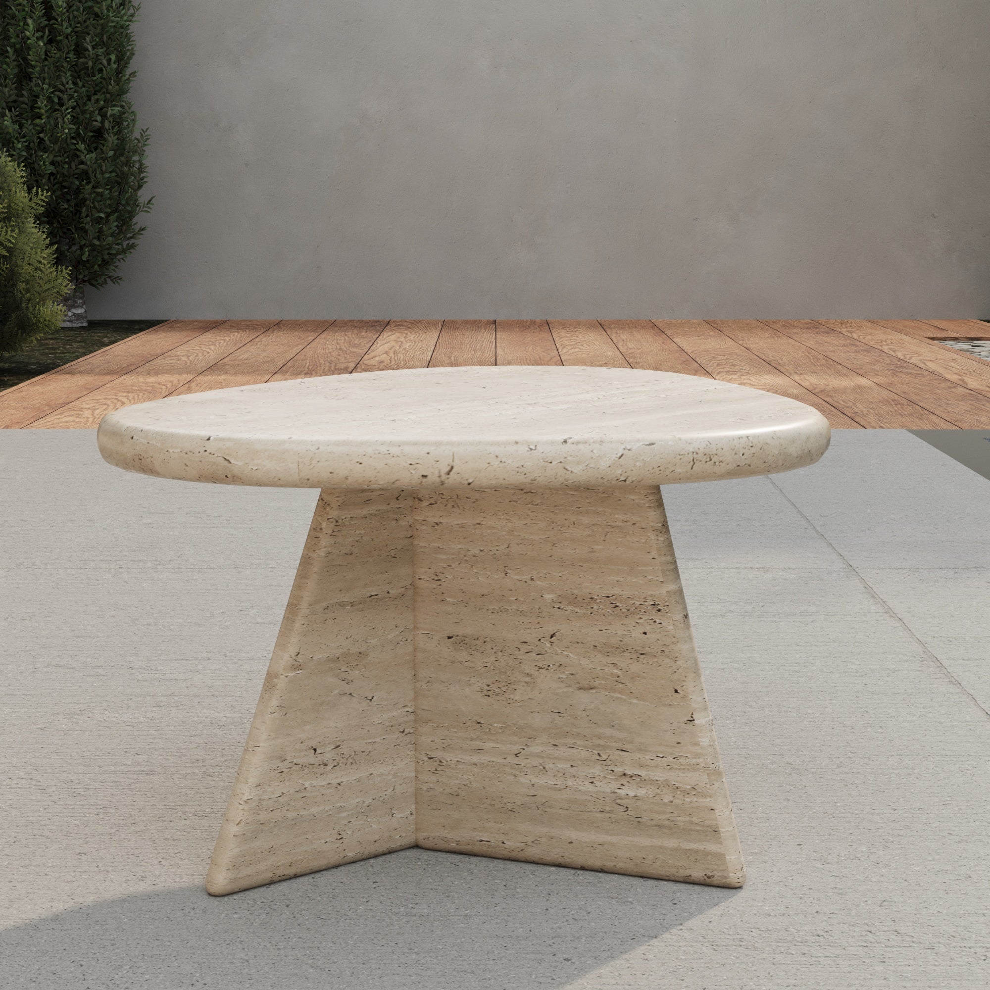 Palermo Outdoor Travertine Side Table