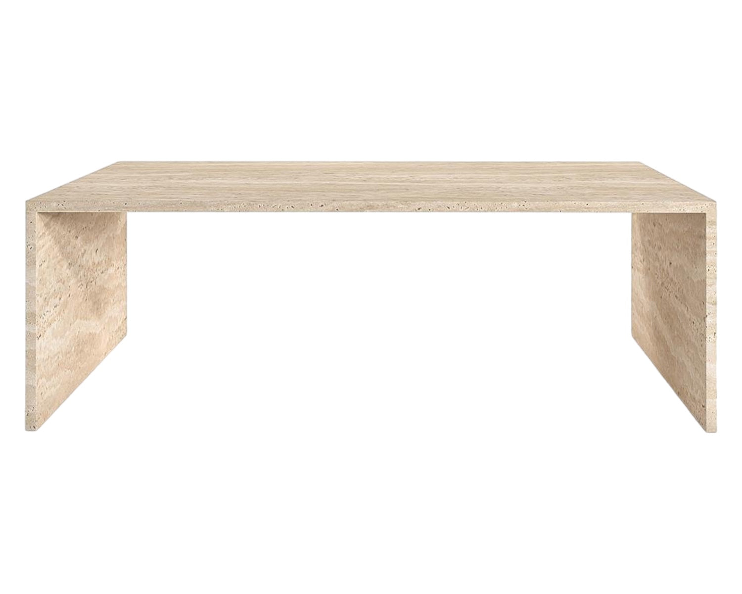 HAND CRAFTED ORGANIC TRAVERTINE U SHAPE COFFEE TABLE