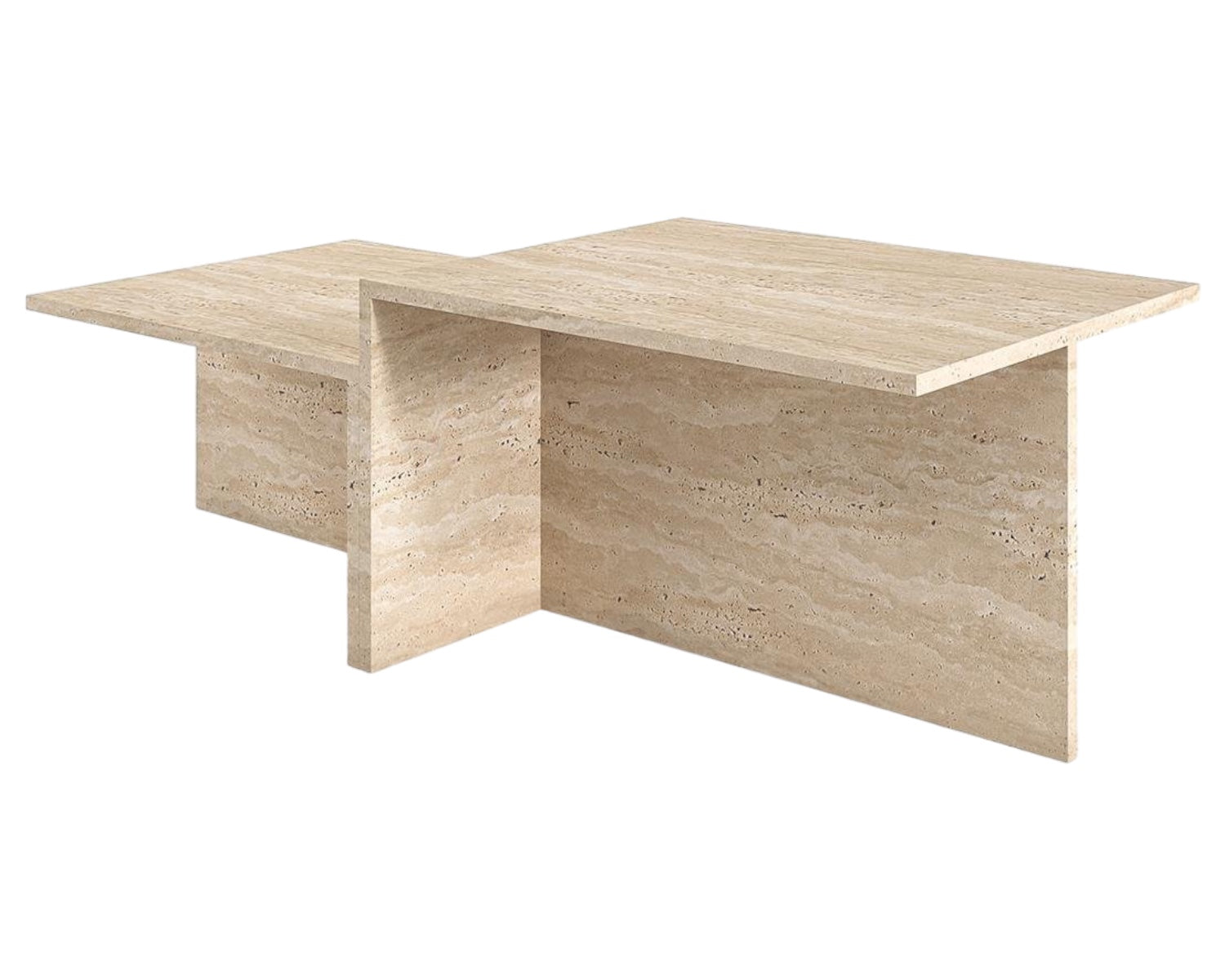 DARIO HAND CRAFTED ORGANIC TRAVERTINE COFFEE TABLE