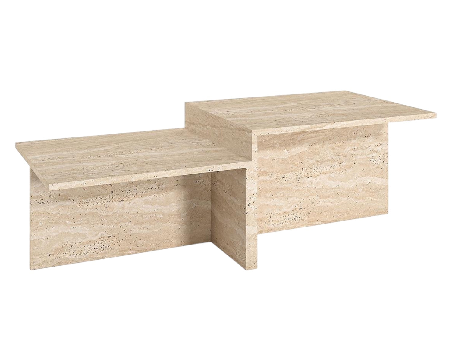 DARIO HAND CRAFTED ORGANIC TRAVERTINE COFFEE TABLE