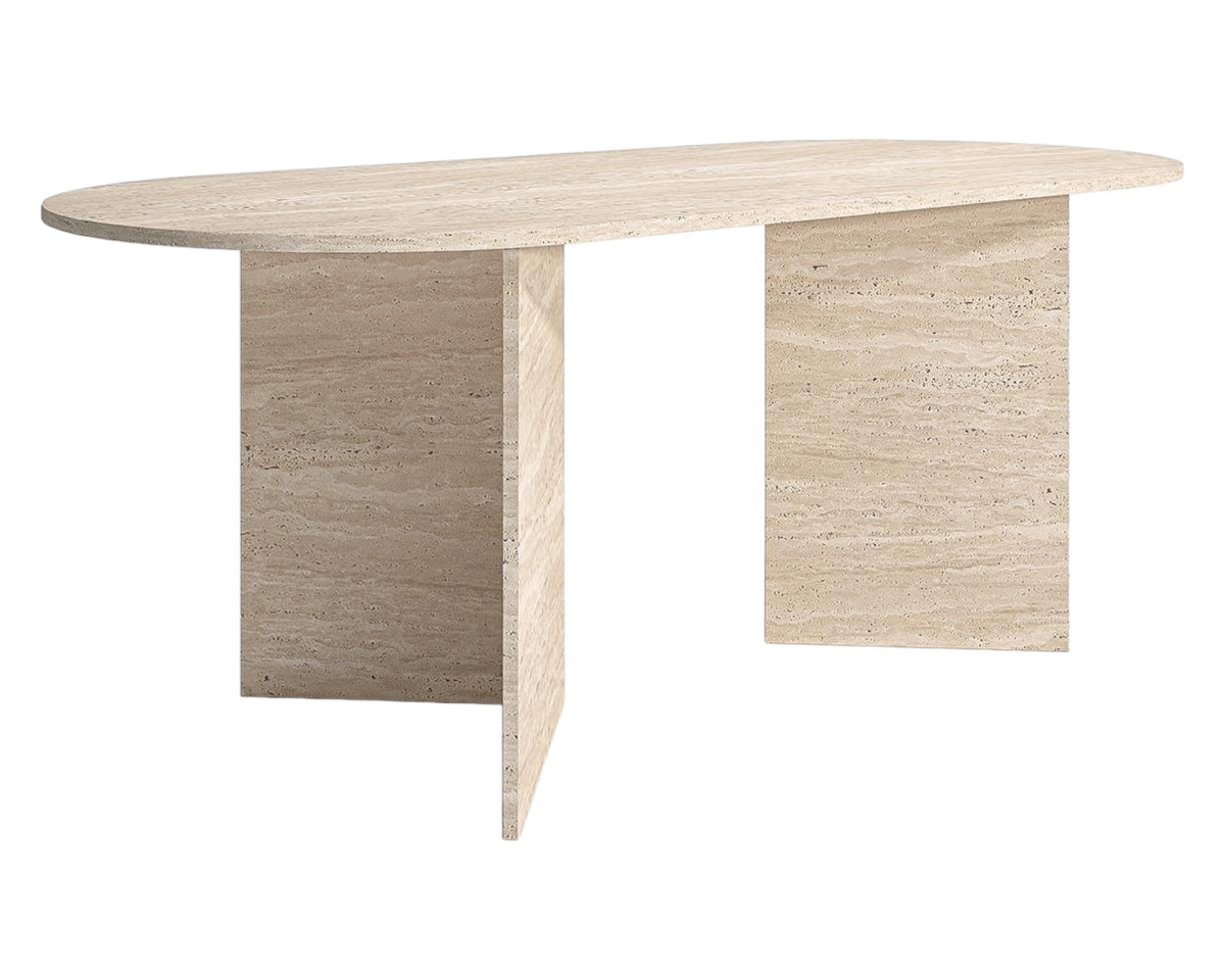 ANDREA HAND CRAFTED ORGANIC TRAVERTINE DINING TABLE