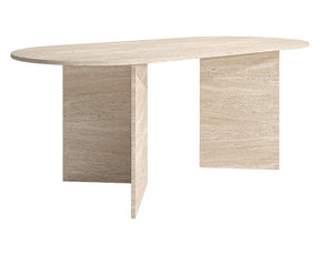 ANDREA HAND CRAFTED ORGANIC TRAVERTINE DINING TABLE