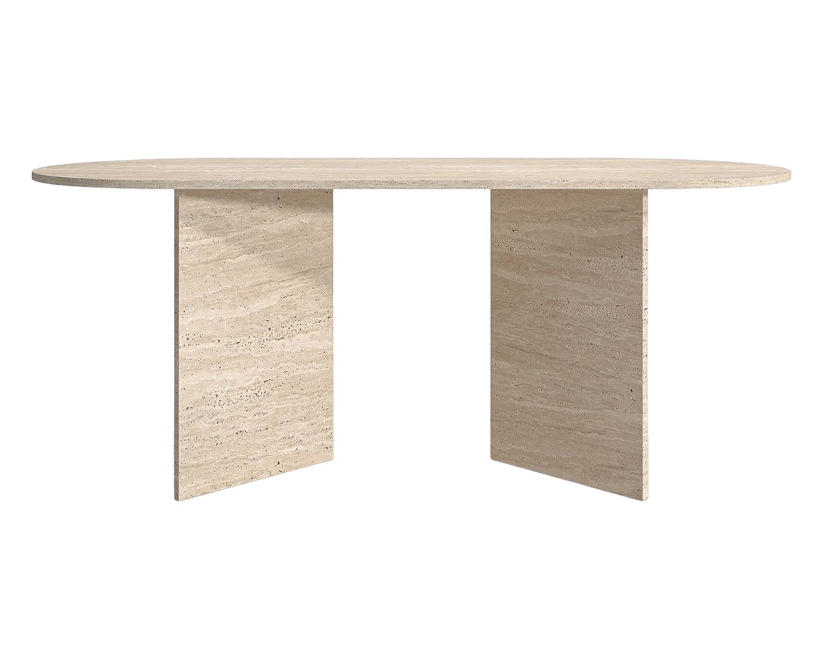 ANDREA HAND CRAFTED ORGANIC TRAVERTINE DINING TABLE