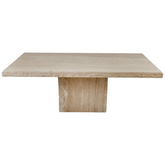 ROSA HAND CRAFTED ORGANIC TRAVERTINE DINING TABLE WITH NATURAL EDGE