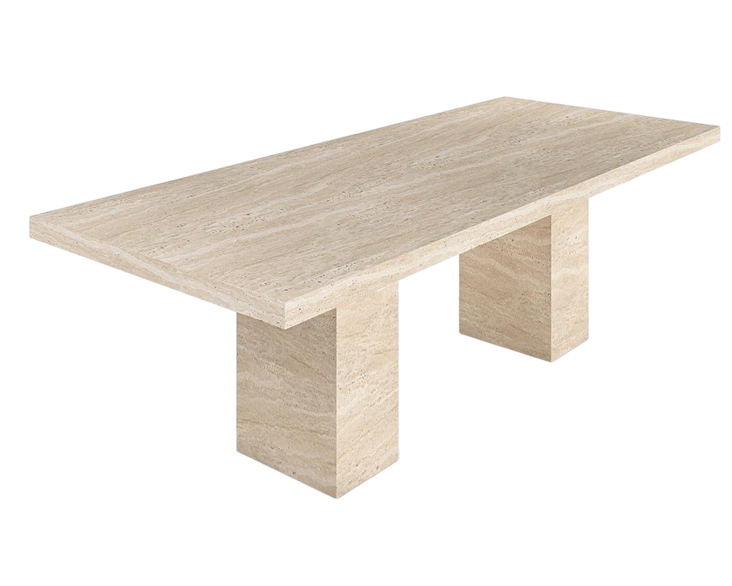 ROSA HAND CRAFTED ORGANIC TRAVERTINE DINING TABLE