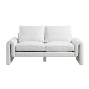 HAND CRAFTED CELESTE WHITE BOUCLE 2 SEATER SOFA