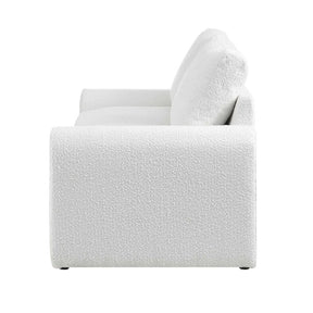 HAND CRAFTED CELESTE WHITE BOUCLE 2 SEATER SOFA