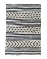 Hand Made Modern Living Room Woven Rug Black & Natural Color (2 Sizes)