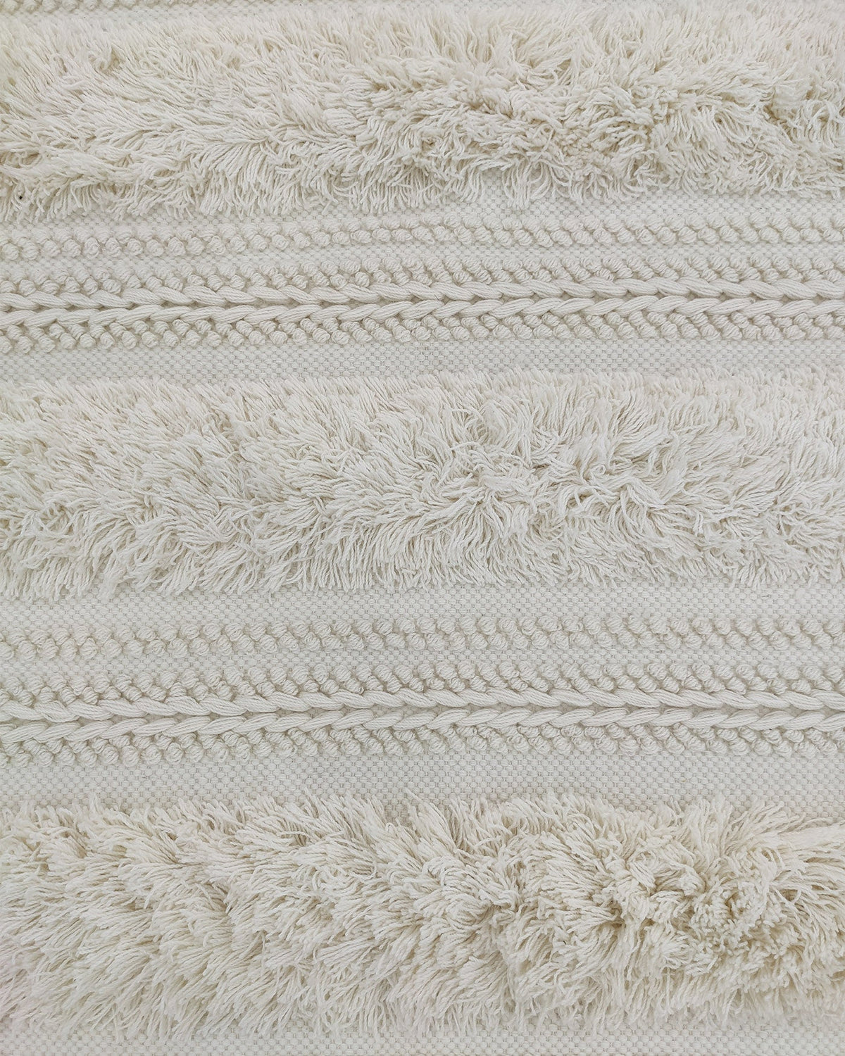 Hand Made Natural White Woven Decor Floor Rug (2 Sizes)