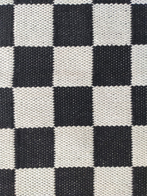 Hand Made Black & White Rectangle Woven Rug (3 Sizes)