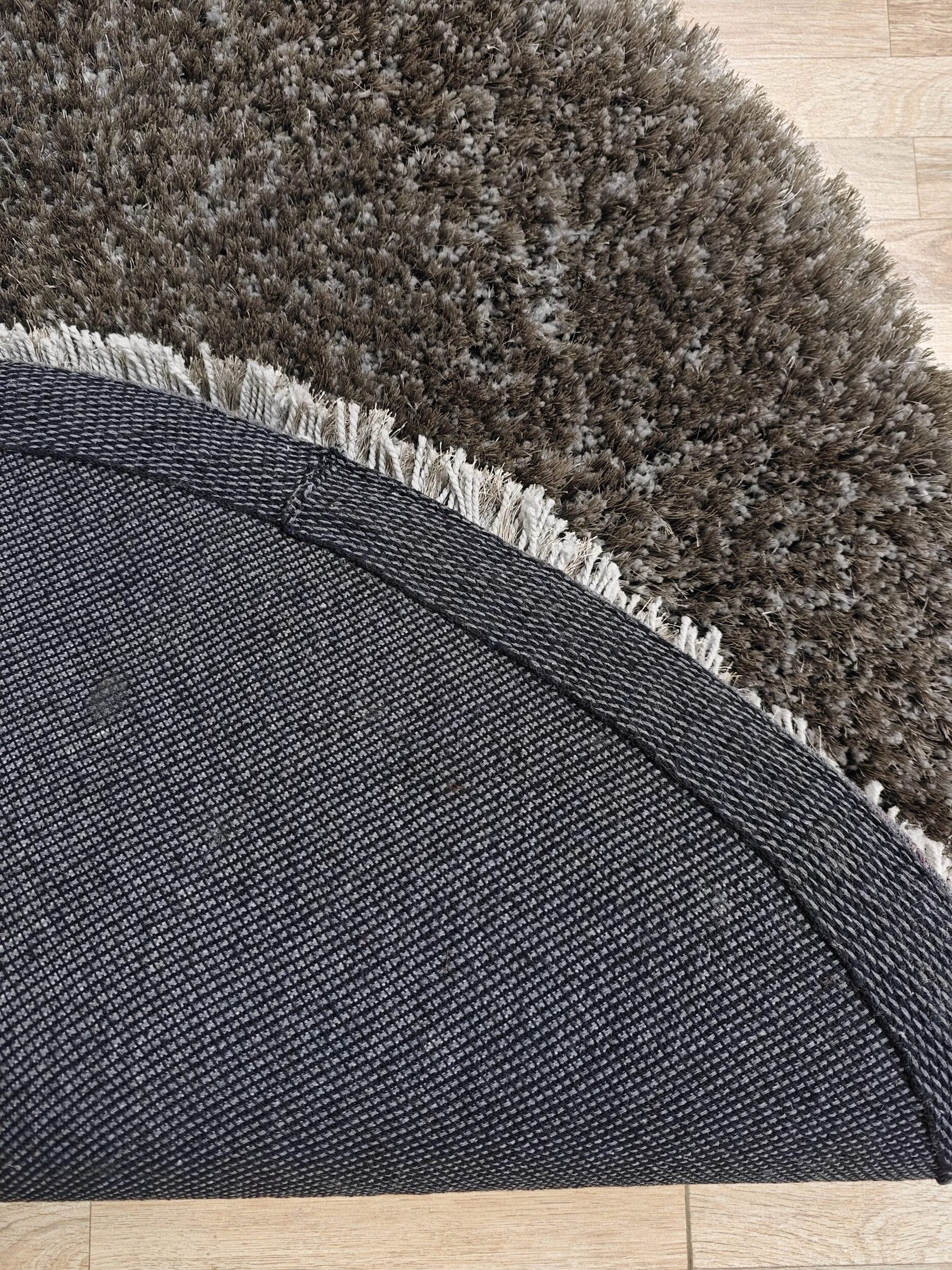 Grey Color Round Shaggy Rug 120 CM