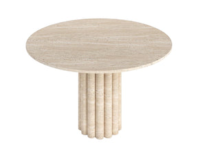 LORENZO HAND CRAFTED ORGANIC ROUND ITALIAN TRAVERTINE DINING TABLE