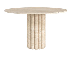 LORENZO HAND CRAFTED ORGANIC ROUND ITALIAN TRAVERTINE DINING TABLE