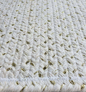 Hand Made Braided Rug Natural White & Gold (2 Sizes)