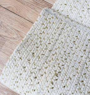 Hand Made Braided Rug Natural White & Gold (2 Sizes)