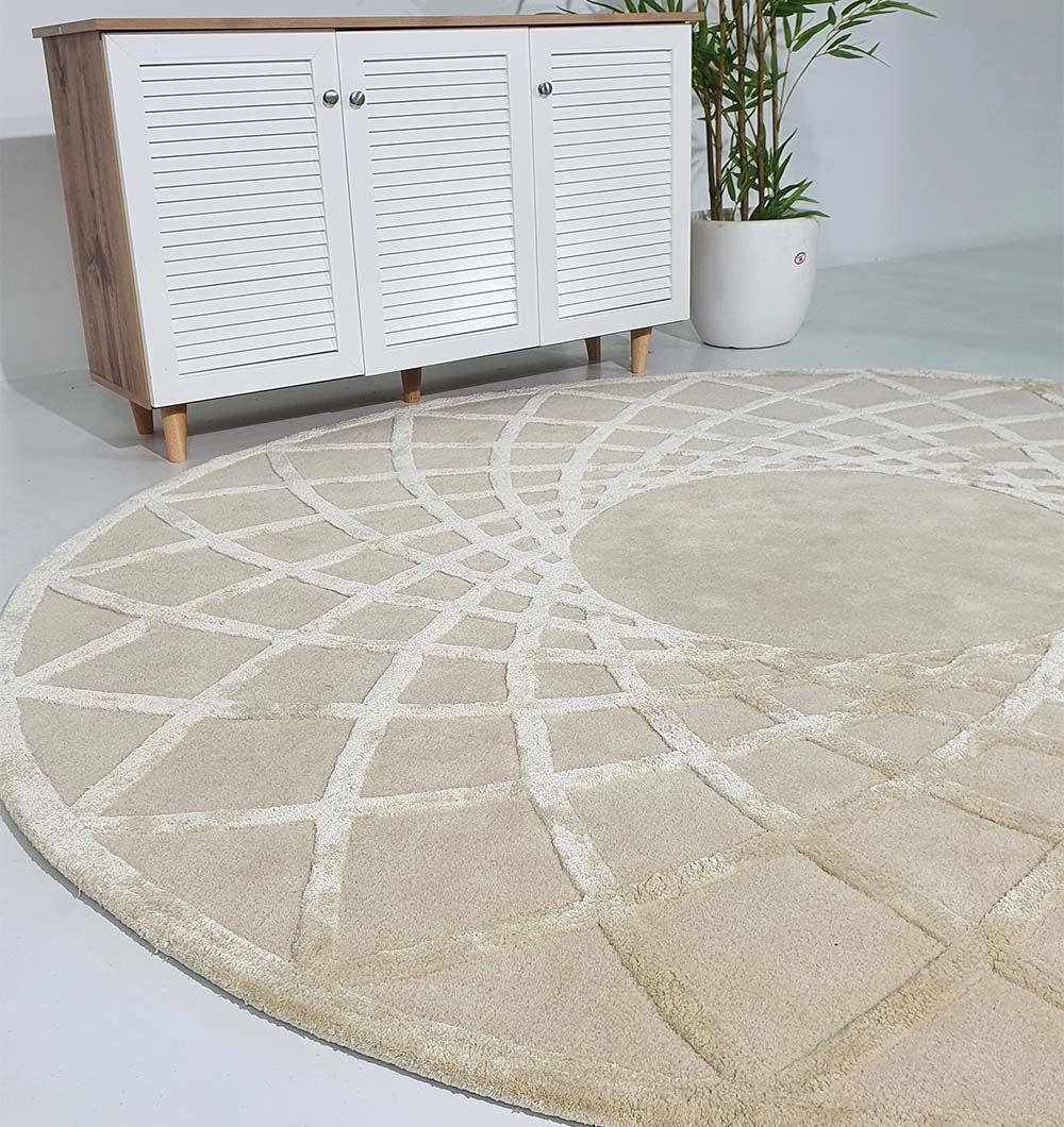 Premium Round Handmade Hand Tufted Carpet (200cm)