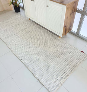 Handmade White Woven Rug For Home Decor (5 Sizes)