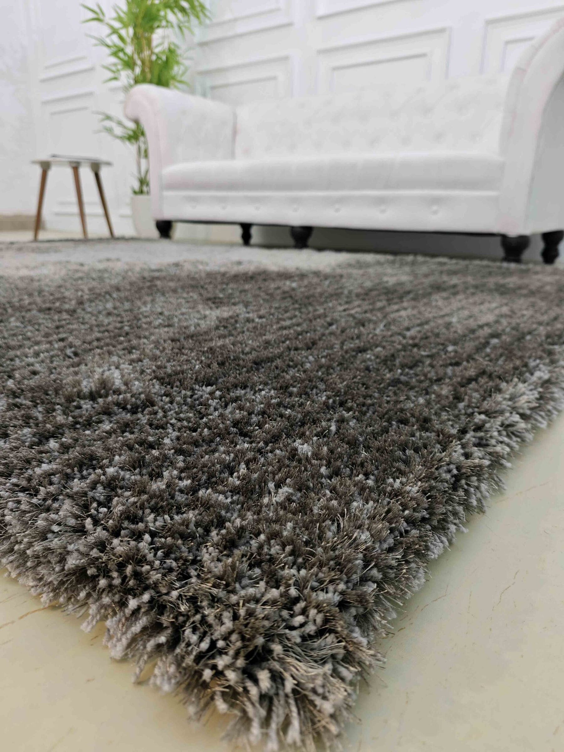 Grey Color Shaggy Rug 170X240 CM