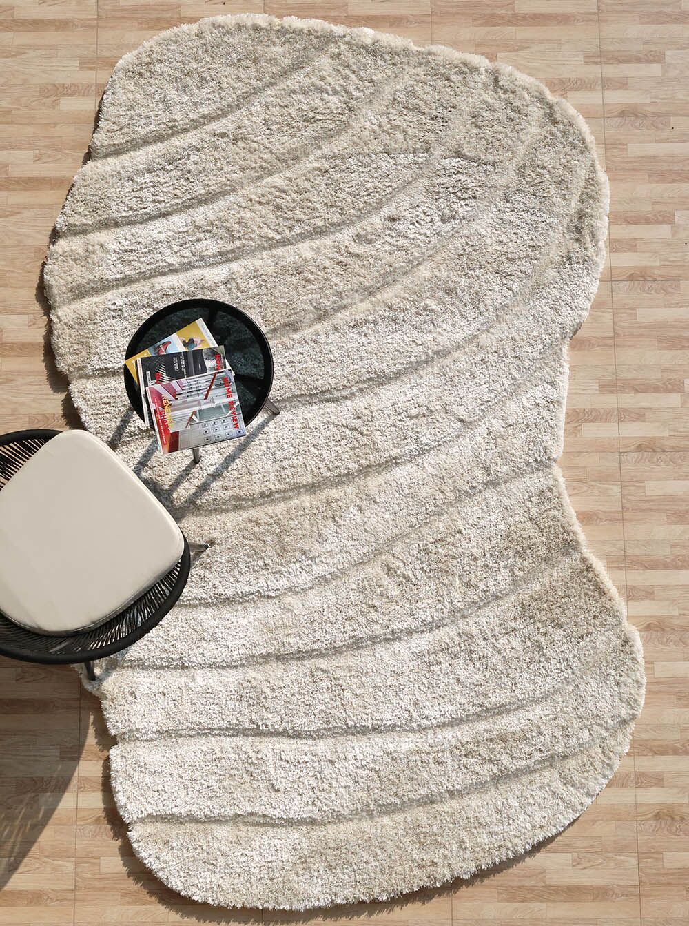 Christie Light Beige Irregular Shaggy Rug 20OCM X 300CM