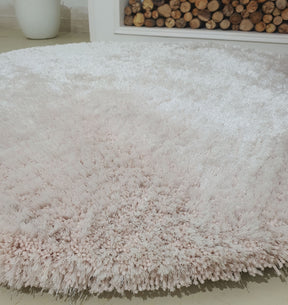 Light Pink Home Decor Round Shaggy Rug 150 CM