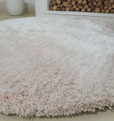 Light Pink Color Decor Round Shaggy Rug 90 CM