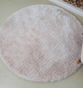 Light Pink Bedroom Round Shaggy Rug 120 CM