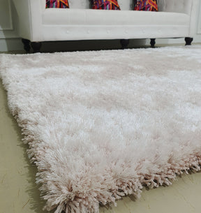 Light Pink Color Living Room Shaggy Rug 170X240 CM