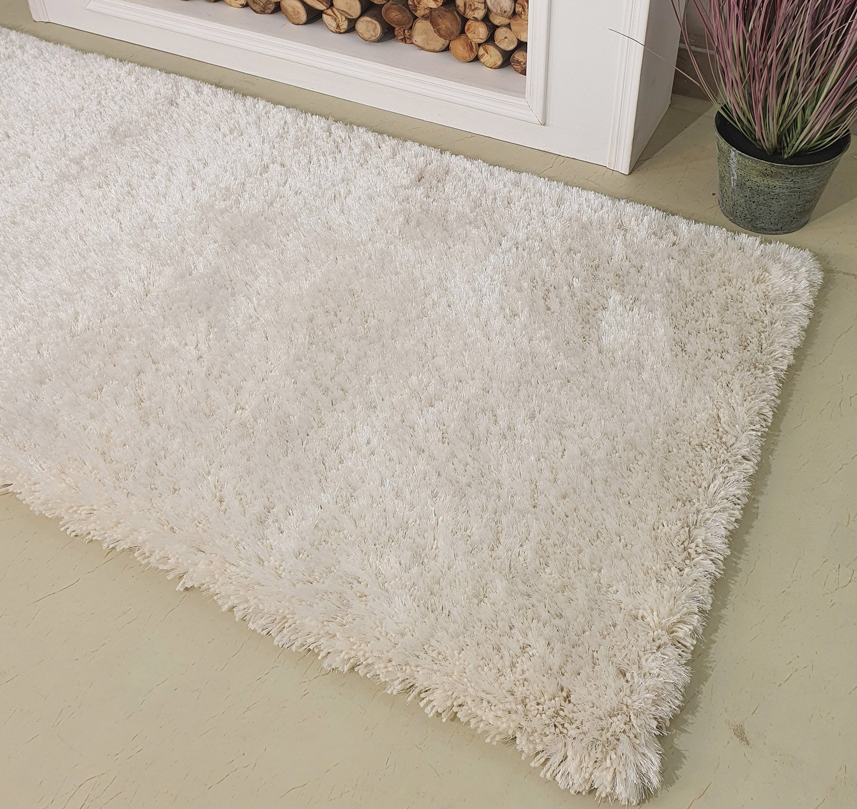 White Color Shaggy Rug 80X200 CM