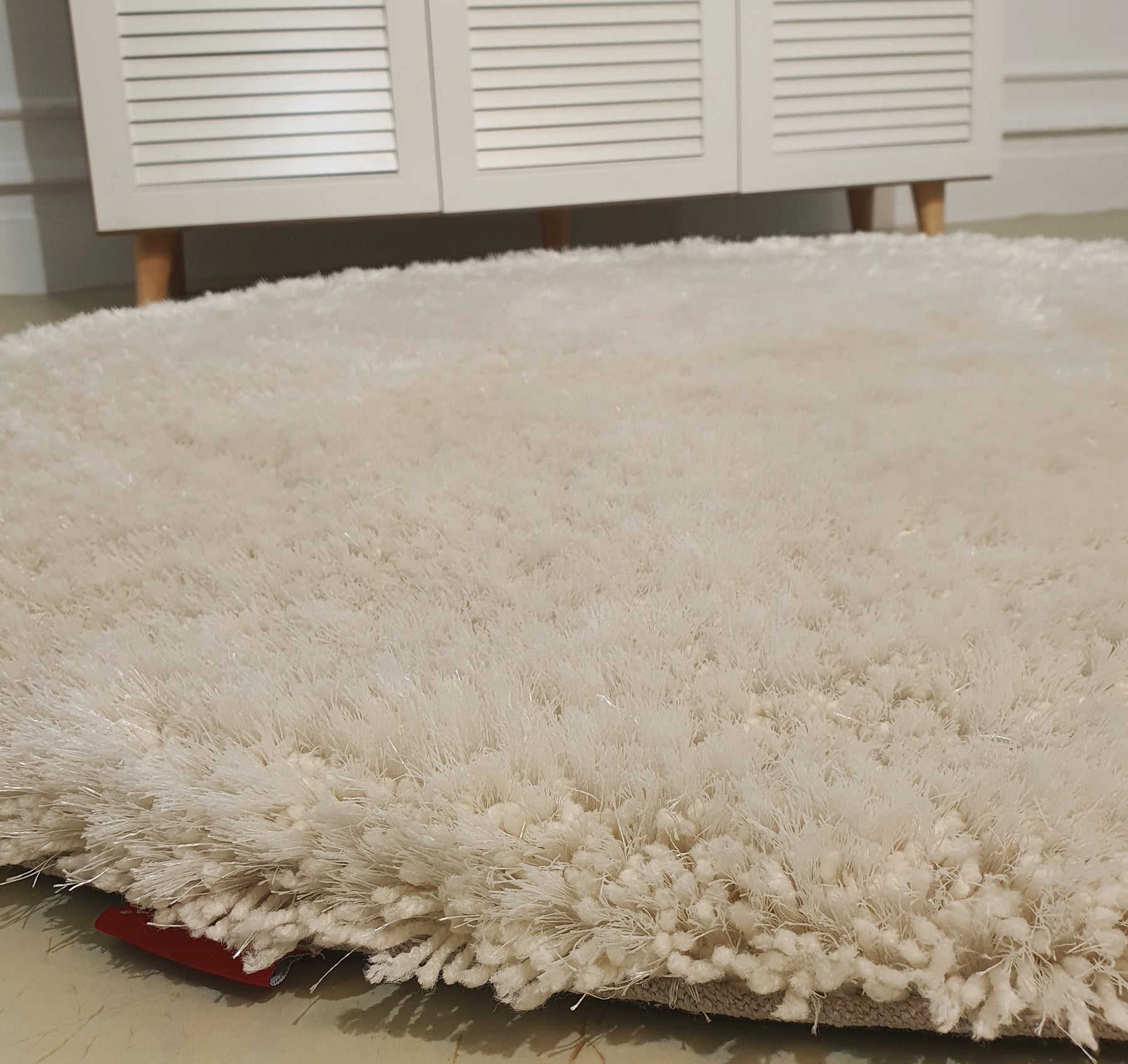 White Cloud  Round Shaggy Rug 200 CM