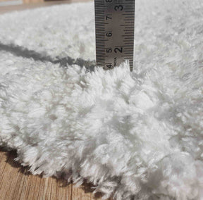 Round Soft White Shaggy Rug 90 CM