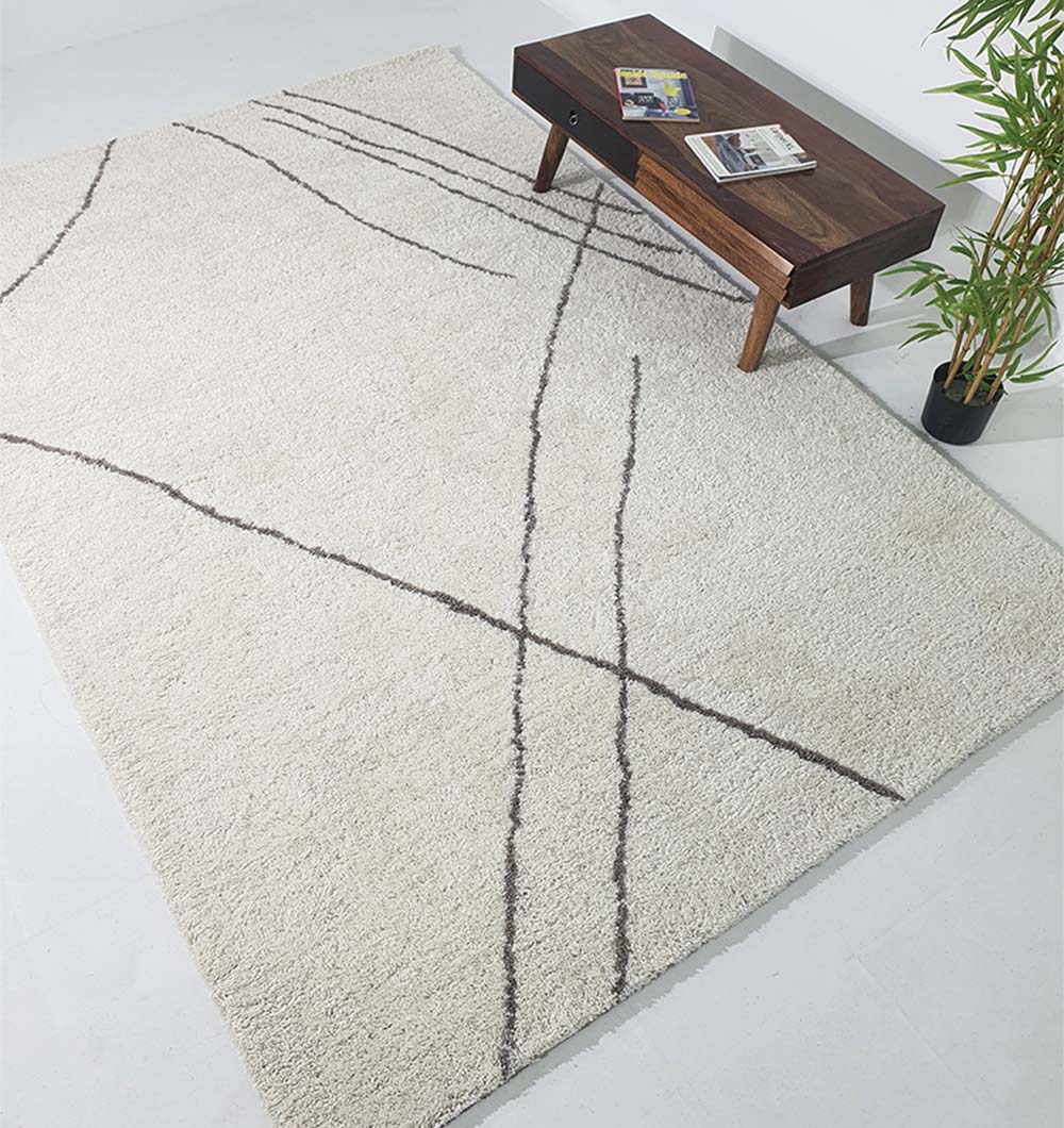 Grey & White Shaggy Rug 20OCM X 300CM