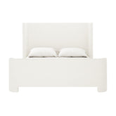 LEXI SLEIGH UPHOLSTERED WHITE BOUCLE BED