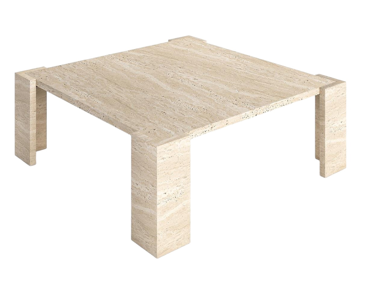 ENZO HAND CRAFTED TRAVERTINE SQAURE COFFEE TABLE