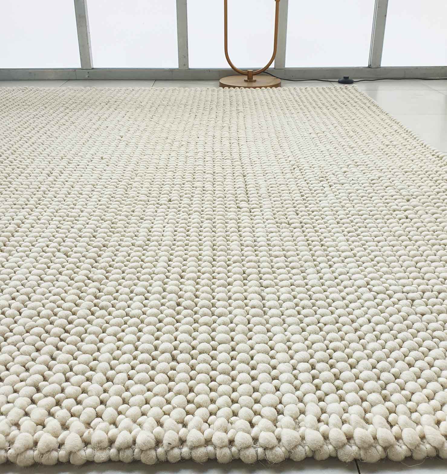 Hand Made Natural White Colour Woven Rug (5 Sizes, SRN.026)