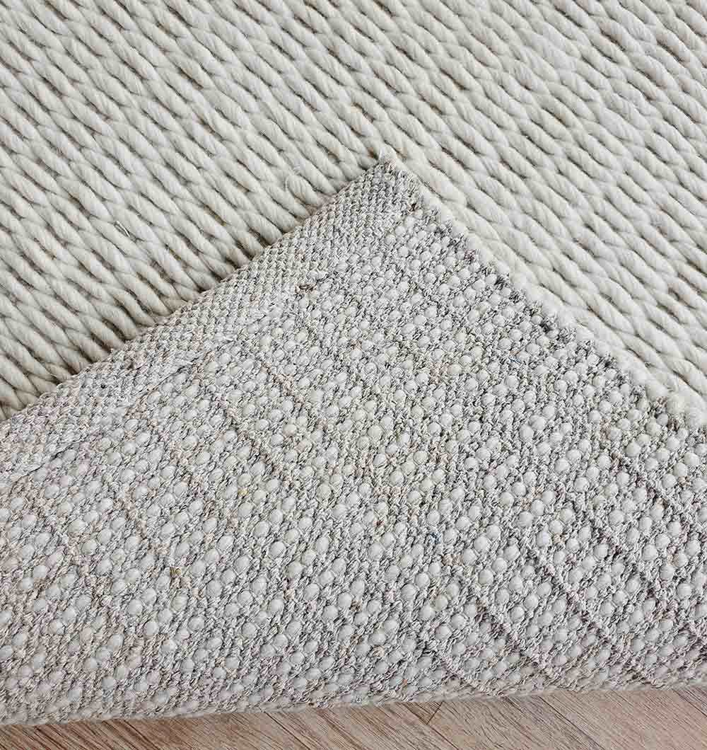 Handmade Natural White New Zealand Wool Woven Rug (5 Sizes)
