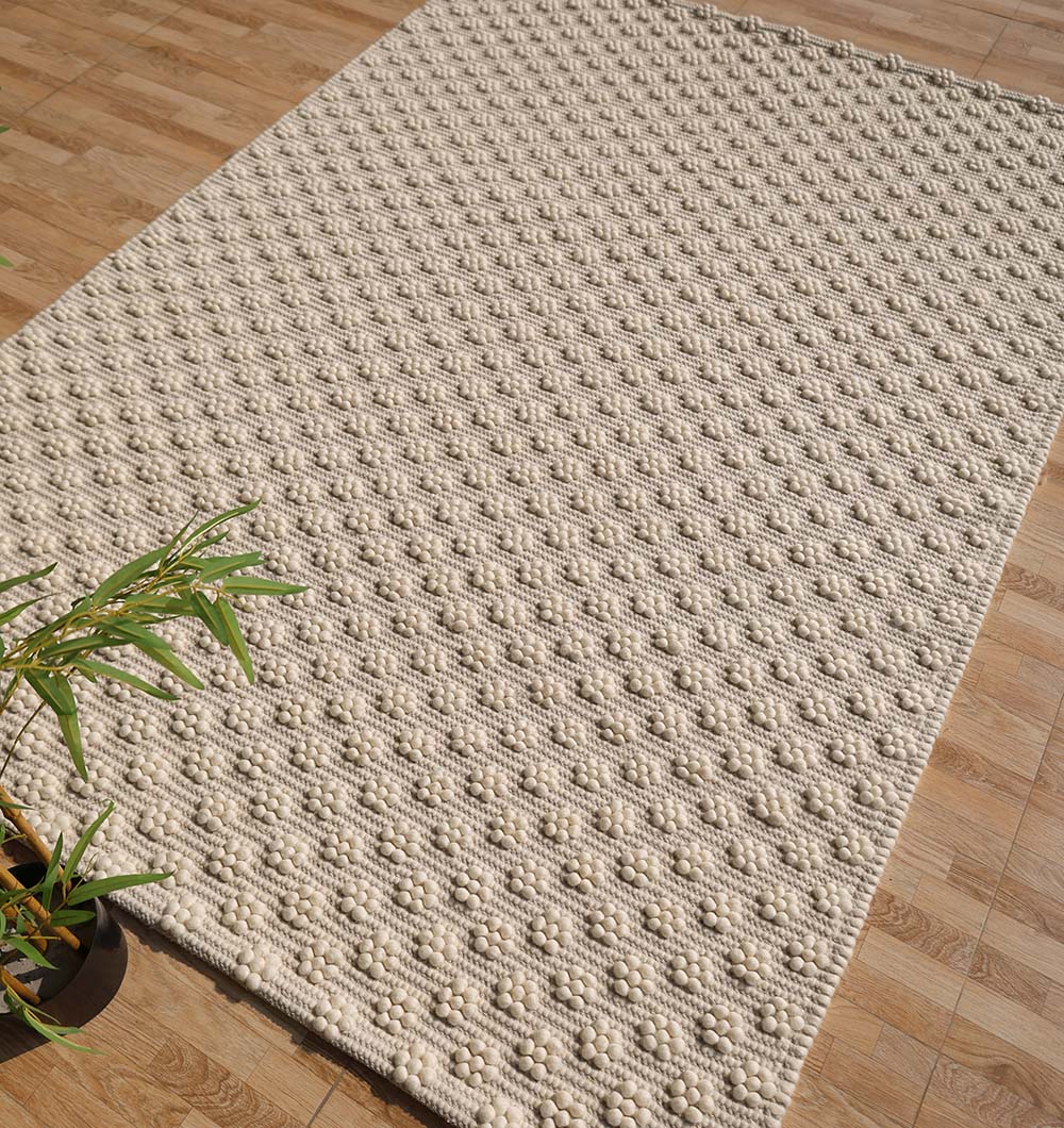 Laurie Natural White Woven Rug  (5 Sizes)
