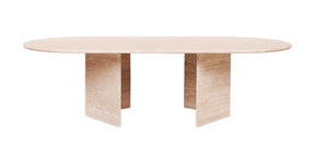 ANDREA HAND CRAFTED ORGANIC TRAVERTINE DINING TABLE