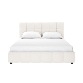 CARLA WHITE LOW PROFILE TUFTED BOUCLE BED