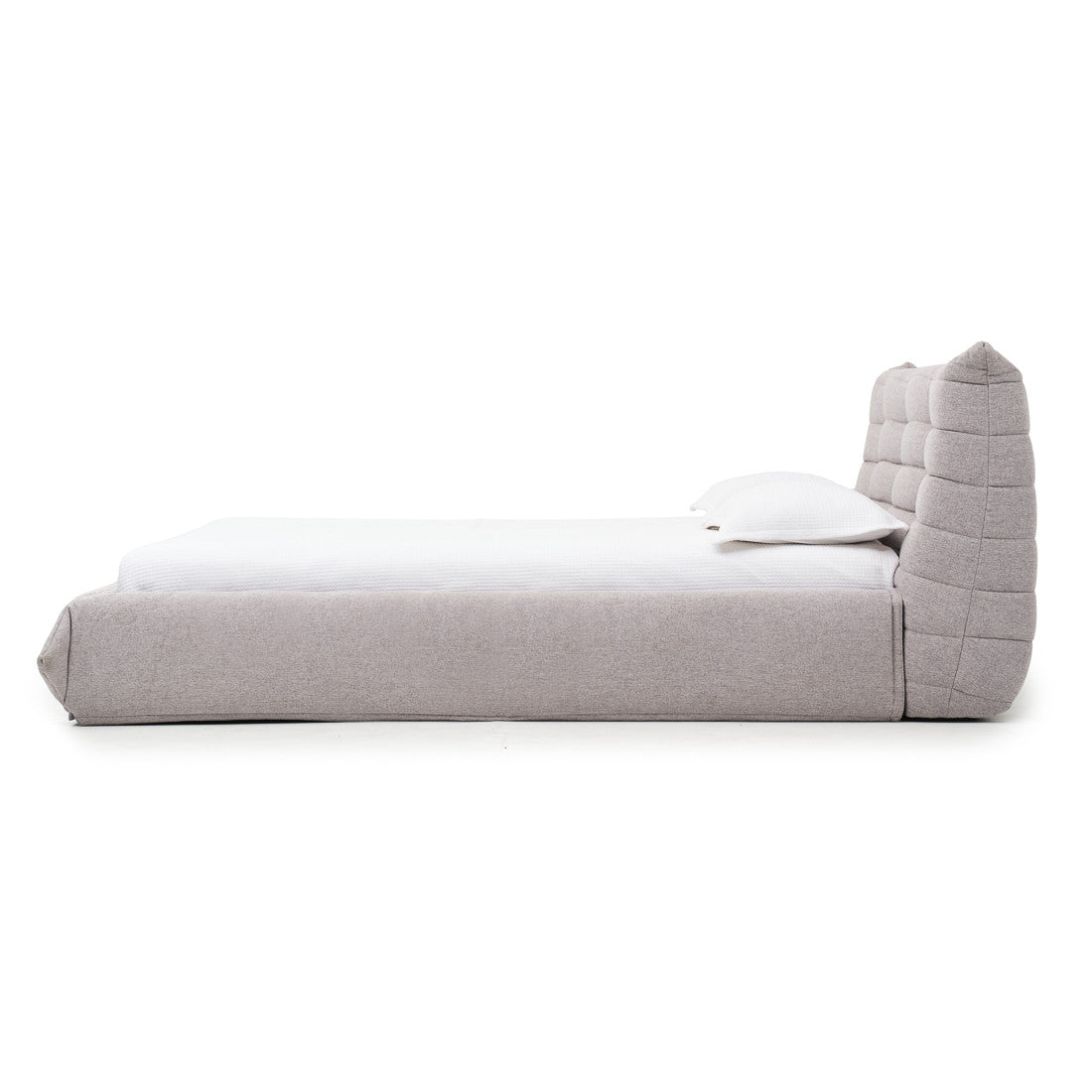 VALARIE GREY LOW PROFILE FABRIC BED