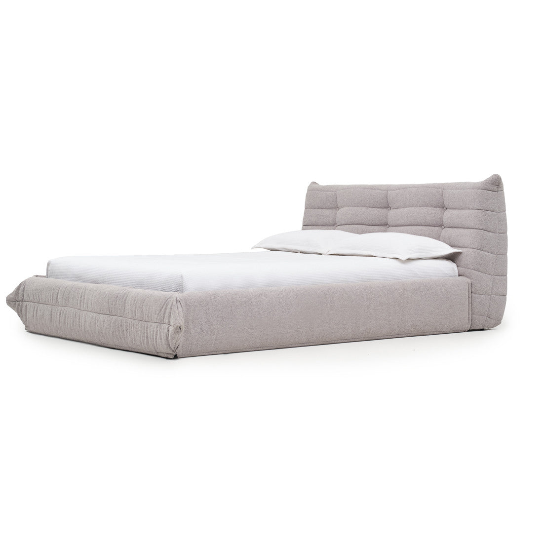 VALARIE GREY LOW PROFILE FABRIC BED