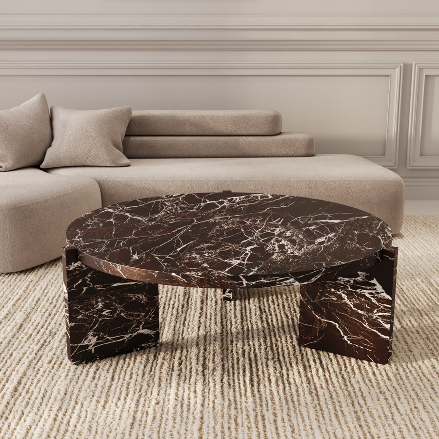 Rosso Levanto marble coffee table by The Gallery Home