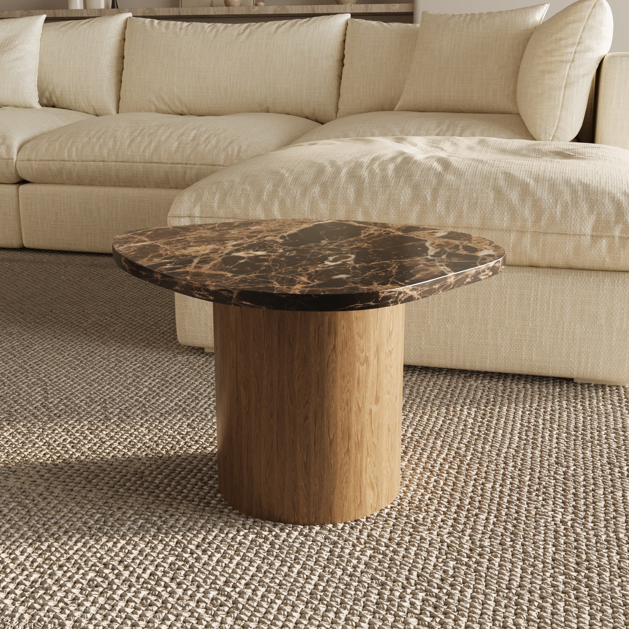 Vivian Dark Emperador Marble Side Table
