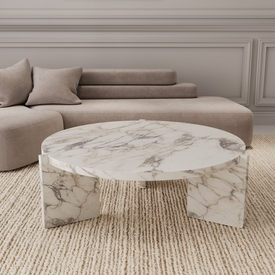 Arabescato marble coffee table by The Gallery Home