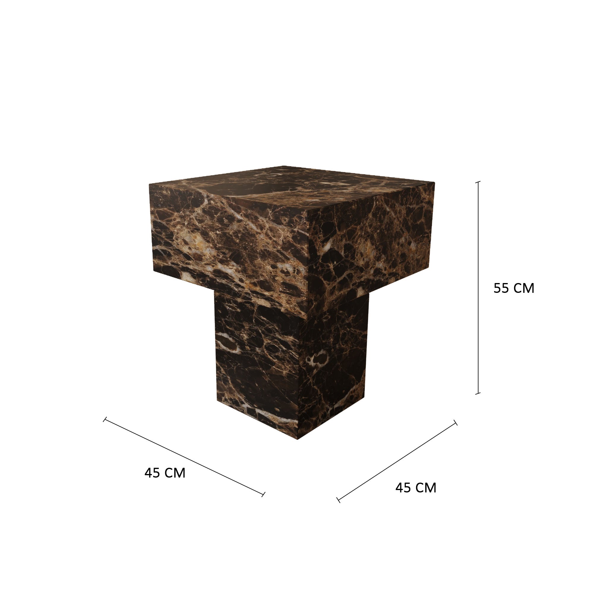 Felix Dark Emperador Marble Side Table