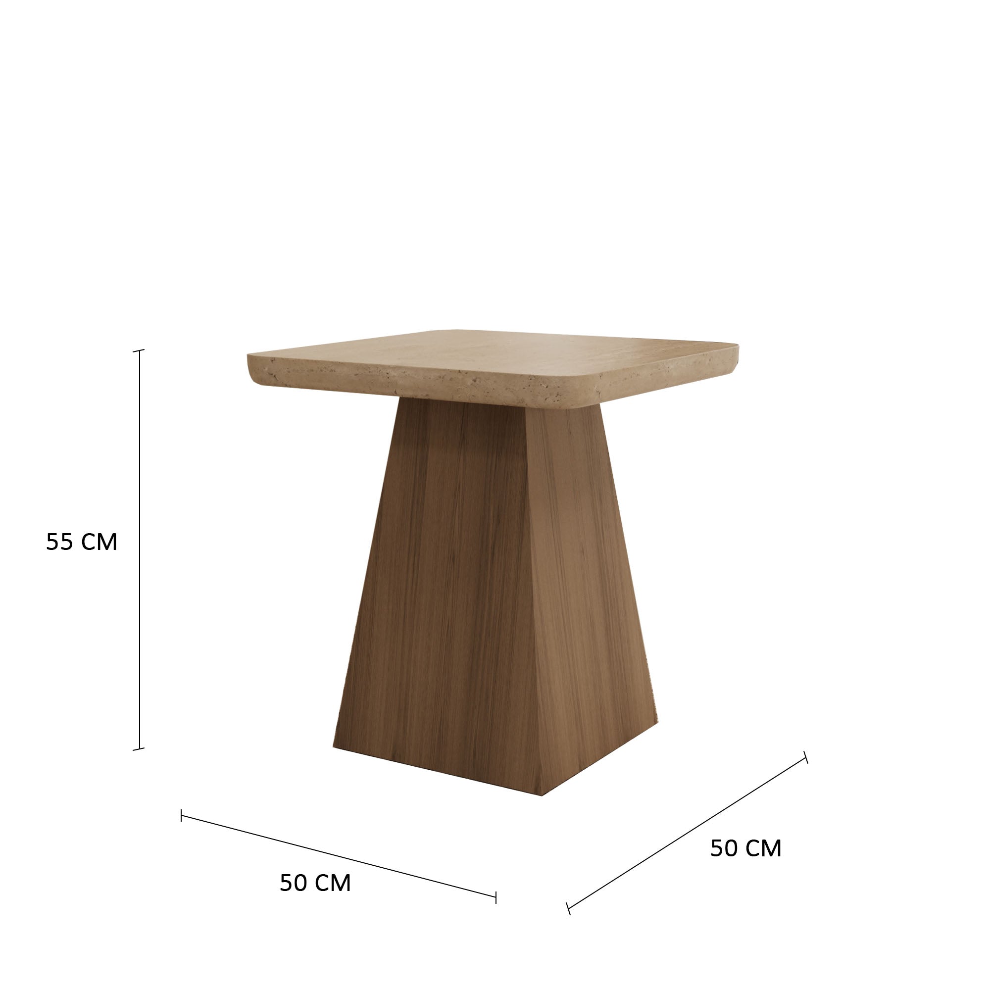 Halston Travertine Side Table