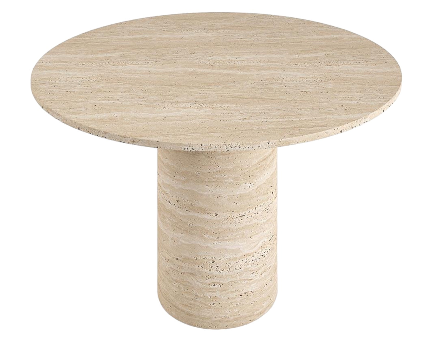 CARLA HAND CRAFTED ORGANIC TRAVERTINE ROUND DINING TABLE