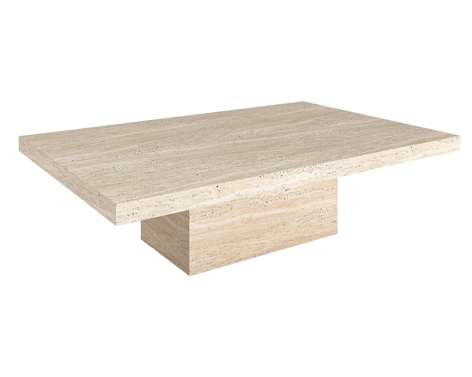 ELANA HAND CRAFTED ORGANIC TRAVERTINE COFFEE TABLE