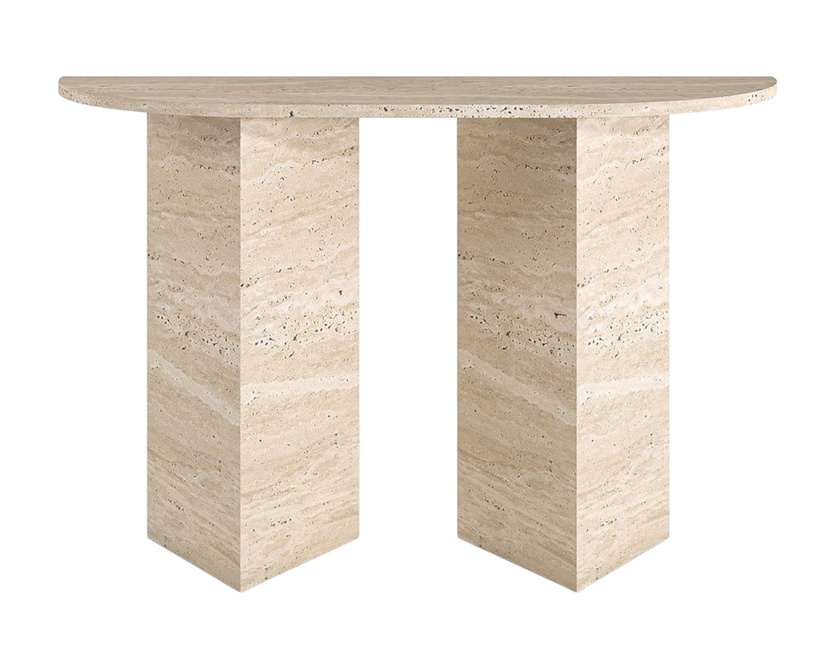 TARA HAND CRAFTED ORGANIC TRAVERTINE CONSOLE TABLE