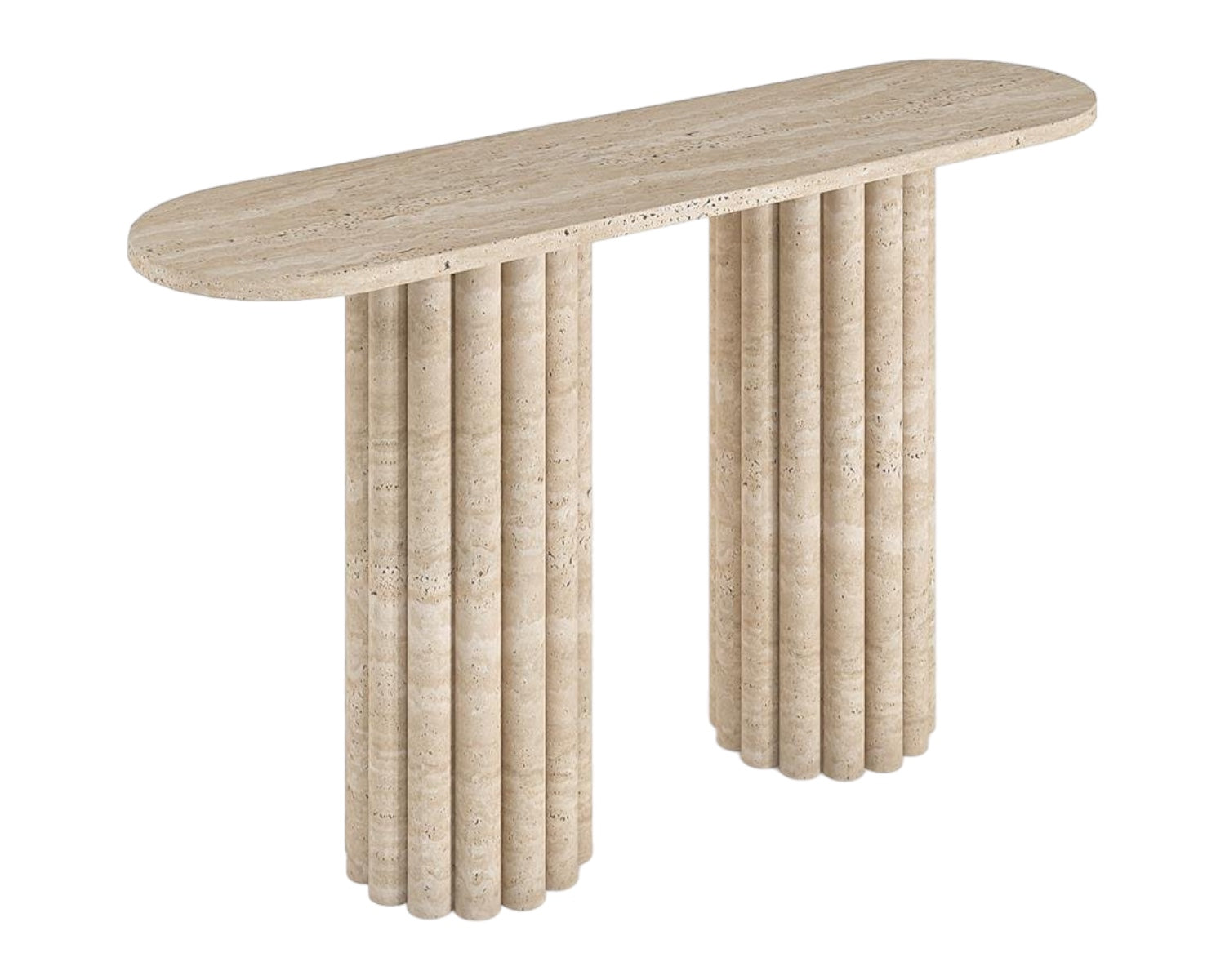 LORENZO HAND CRAFTED ORGANIC TRAVERTINE CONSOLE TABLE